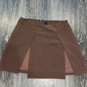 Brown Shein Skirt with Two Slits